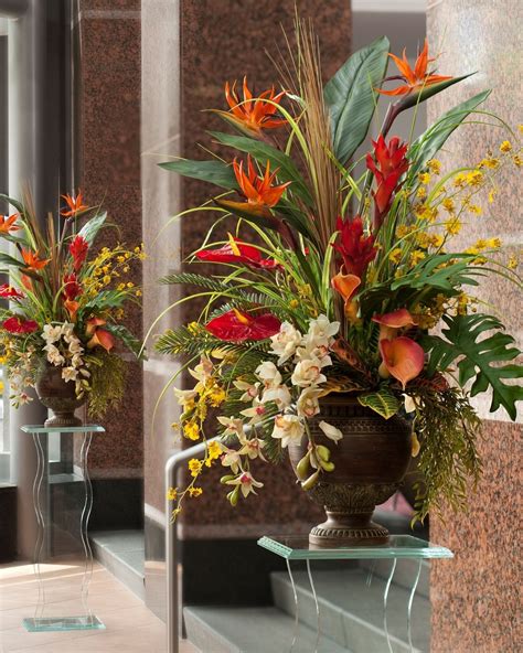 large artificial flower displays